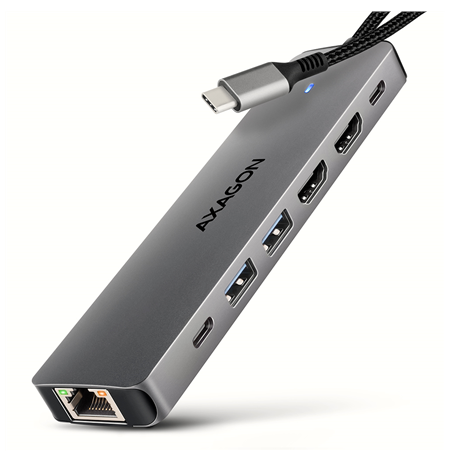 AXAGON USB-C 5Gbps DUAL 4K DISPLAY 7in1 Hub | HMC-7HX2