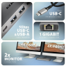 AXAGON USB-C 5Gbps DUAL 4K DISPLAY 7in1 Hub | HMC-7HX2
