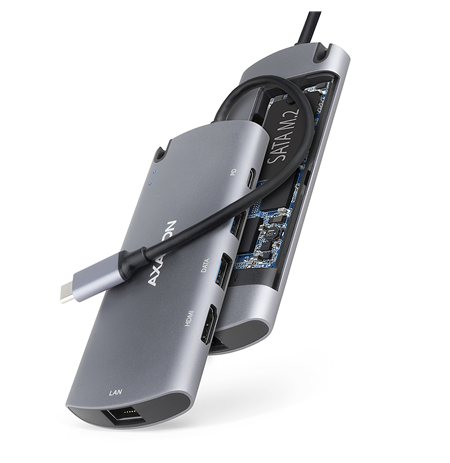 AXAGON SuperSpeed USB-C Combo 6in1 Hub | HMC-6M2