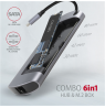 AXAGON SuperSpeed USB-C Combo 6in1 Hub | HMC-6M2