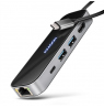 AXAGON USB-C 5Gbps GLASS 6in1 Hub | HMC-6GLN