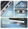 AXAGON USB-C 5Gbps GLASS 6in1 Hub | HMC-6GLN