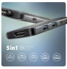 AXAGON 8K USB-C 5Gbps 5in1 8K Hub | HMC-5H