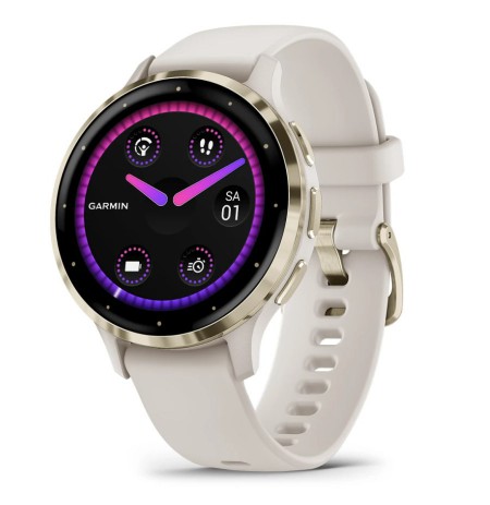 Garmin Venu 3S 3.05 cm (1.2") AMOLED 41 mm Digital 390 x 390 pixels Touchscreen Gold, Ivory Wi-Fi GPS (satellite)