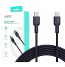 USB-C to USB-C Braided Cable 1.8m 60W/480Mbps, USB2.0 by Aukey Black