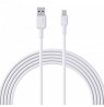 USB-A to USB-C Braided Cable 1m 60W/480Mbps, USB2.0 by Aukey White