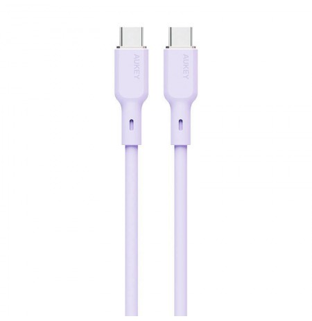 USB-C to USB-C Silicone Cable 1m 100W, USB2.0 by Aukey Lavender