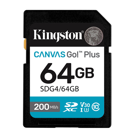 Kingston | Canvas Go! Plus | 64 GB | SD | Flash memory class Class 10, UHS-I, U3, V30