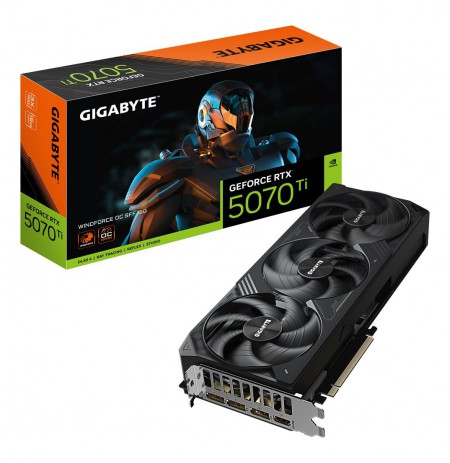 GIGABYTE GeForce RTX 5070 Ti WINDFORCE OC SFF 16G Graphics Card - 16GB GDDR7, 256bit, PCI-E 5.0, 2497 MHz Core Clock, 3 x DP
