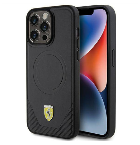 ferrari | FEHMP15XPTEK | Back Cover | iPhone 15 Pro Max | Apple | Artificial leather | Black