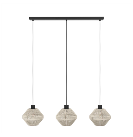 Midsumer Timeless Fabric Three Light Pendant | 40 W