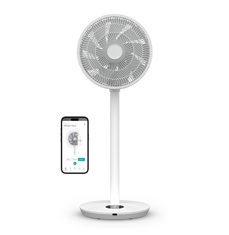 Duux Fan | Whisper Flex 2 | Stand Fan | White | Diameter 34 cm | Number of speeds 30 | Oscillation | 2-21.5 W | Yes