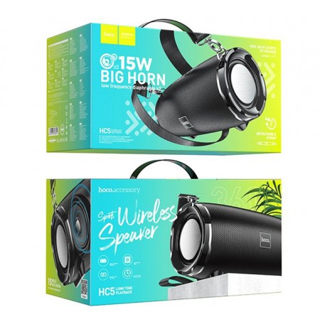 HOCO HC5 Cool Enjoy Portable speaker Blutooth/ FM/ TF card/ USB memory stick/ AUX 2 x 15 W Black