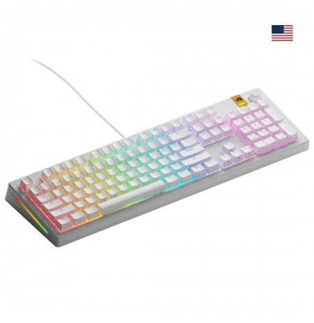 Glorious GMMK 3U 100% Custom Gaming Keyboard - Pre-Built, ANSI (US), Fox HE Switches, White