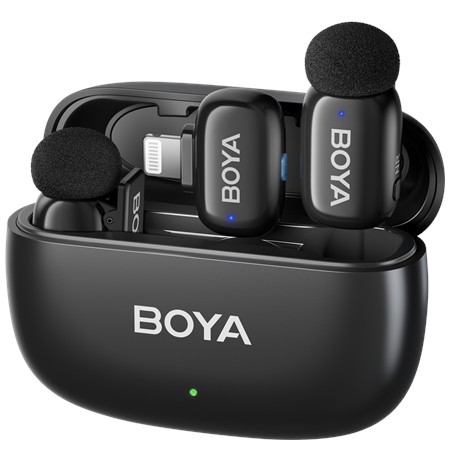 Boya | Mini-15 Ultracompact 2.4GHz Wireless Microphone System with Lightning plug | Black
