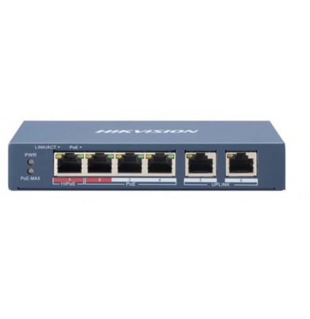 Switch Hikvision PoE 4-port  L2 unmanaged DS-3E0106HP-E