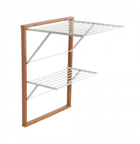 ARREDAMENTI KEVIN Wall-mounted drying rack - 64 x 67 cm, Brown