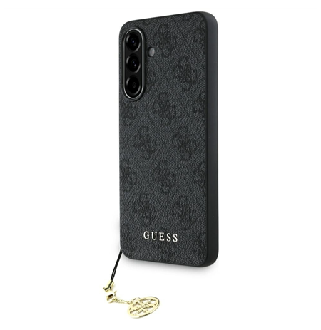 GUESS | 4G Charms Collection | Case | Samsung | Galaxy A56 | TPU/PC/Eco leather | Black
