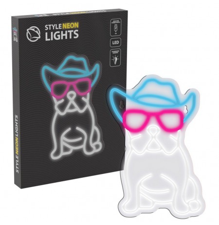 Manta SNL114MT Style Neon Lights Bulldog Dog With Glasses