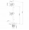 Dvigubas laikiklis Techly LED/LCD 13-27'' 2x10kg Vertikalus reguliavimas