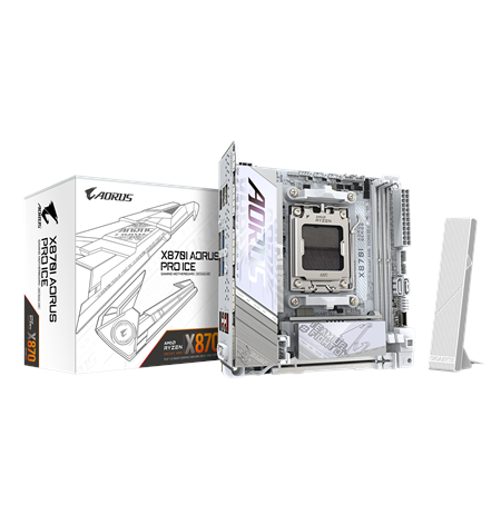 Gigabyte X870I AORUS PRO ICE | Processor family AMD | Processor socket AM5 | DDR5 SDRAM | Supported hard disk drive interfaces M
