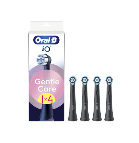 Oral-B Replaceable toothbrush heads | iO GentleCare | Heads | For adults | Number of brush heads included 4 | Black