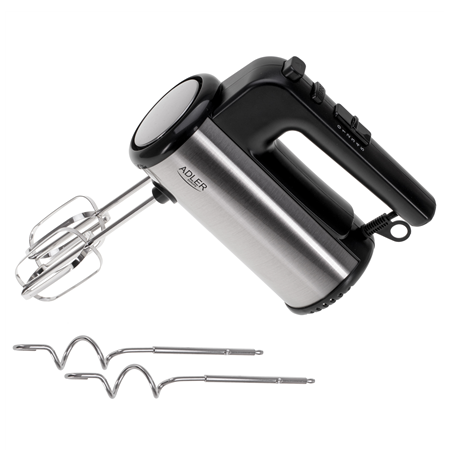 Adler Hand mixer | AD 4232 | Hand Mixer | 900 W | Number of speeds 5 | Turbo mode | Black/Stainless Steel