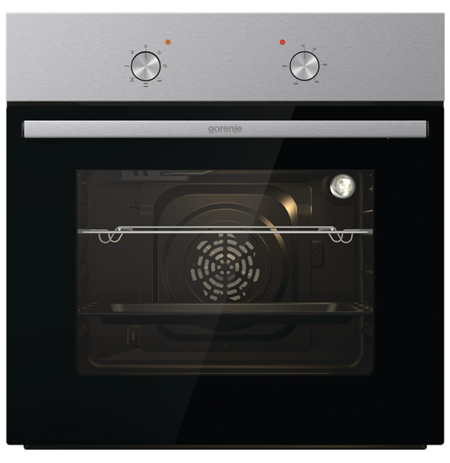 Gorenje Oven | BO6615E01X | 60 L | Electric | EnamelClean | Mechanical control | Height 59.5 cm | Width 59.5 cm | Stainless stee