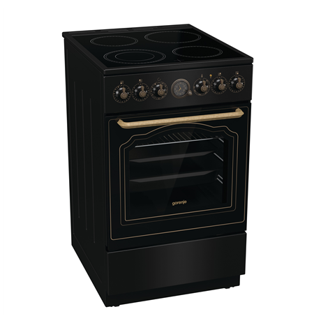 Gorenje Cooker | GECS5B70CLB | Hob type Vitroceramic | Oven type Electric | Black | Width 50 cm | Depth 59.4 cm | 70 L