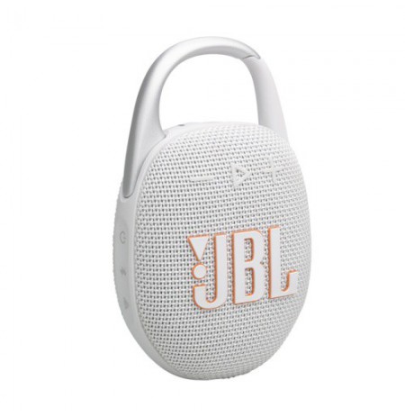 JBL Clip 5 Nešiojama garso kolonėlė, Bluetooth, Balta
