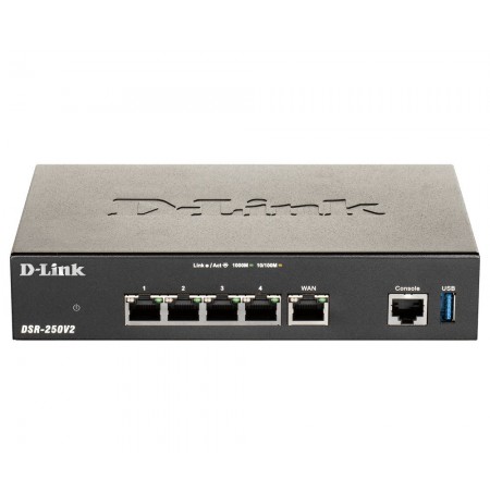 D-Link DSR-250V2 wireless router Gigabit Ethernet Black
