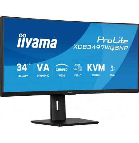 iiyama ProLite XCB3497WQSNP-B1 computer monitor 86.4 cm (34") 3440 x 1440 pixels UltraWide Quad HD LED Black