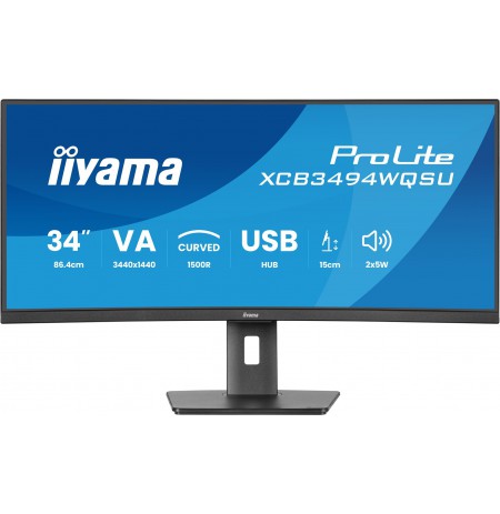 iiyama ProLite XCB3494WQSU-B1 computer monitor 86.4 cm (34") 3440 x 1440 pixels UltraWide Quad HD LED Black