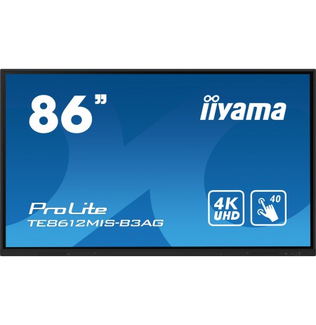 iiyama TE8612MIS-B3AG Signage Display Kiosk design 2.18 m (86") LCD Wi-Fi 400 cd/m² 4K Ultra HD Black Touchscreen Built-in