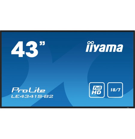 iiyama PROLITE LE4341S-B2 Digital signage flat panel 108 cm (42.5") LCD 350 cd/m² Full HD Black 18/7