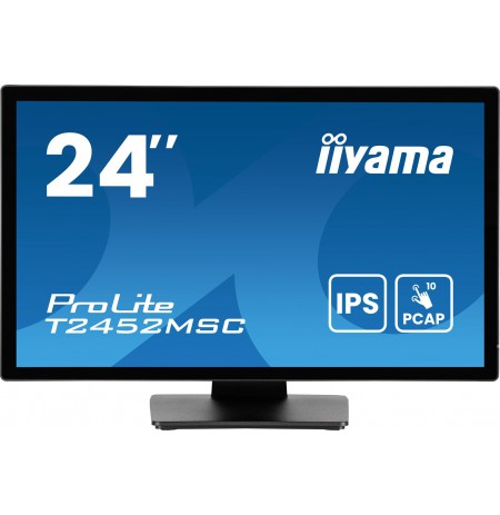 iiyama ProLite T2452MSC-B1AG computer monitor 60.5 cm (23.8") 1920 x 1080 pixels Full HD LED Touchscreen Black