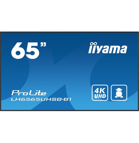 iiyama ProLite Digital signage flat panel 163.8 cm (64.5") LCD Wi-Fi 500 cd/m² 4K Ultra HD Black Built-in processor Android 11