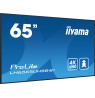 iiyama ProLite Digital signage flat panel 163.8 cm (64.5") LCD Wi-Fi 500 cd/m² 4K Ultra HD Black Built-in processor Android 11