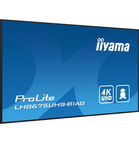 iiyama LH8675UHS-B1AG Signage Display Digital signage flat panel 2.17 m (85.6") LCD Wi-Fi 500 cd/m² 4K Ultra HD Black Built-in