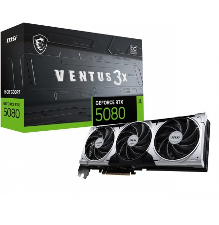 MSI VENTUS GEFORCE RTX 5080 16G 3X OC PLUS graphics card NVIDIA 16 GB GDDR7