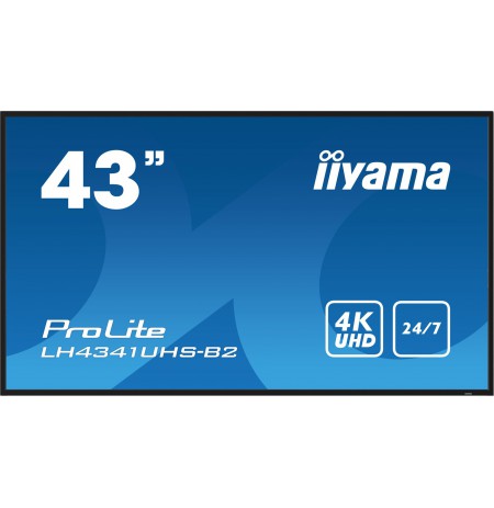 iiyama LH4341UHS-B2 Signage Display 108 cm (42.5") LCD 500 cd/m² 4K Ultra HD Built-in processor Android 8.0 18/7