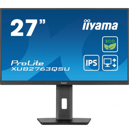 iiyama ProLite XUB2763QSU-B1 computer monitor 68.6 cm (27") 2560 x 1440 pixels Full HD LED Black