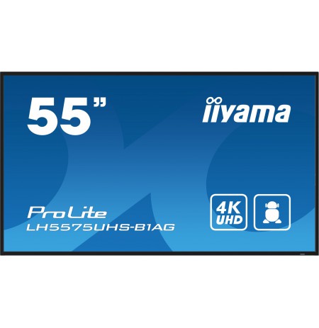 iiyama LH5575UHS-B1AG Signage Display Digital signage flat panel 138.7 cm (54.6") LCD Wi-Fi 500 cd/m² 4K Ultra HD Black Built-i