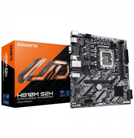 GIGABYTE H810M S2H Motherboard - Intel Core Ultra (Series 2) CPUs, 4+1+2 Phases VRM, up to 6400MHz DDR5, 1xPCIe 4.0 M.2, 1GbE