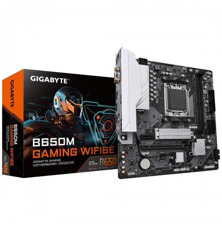 GIGABYTE B650M GAMING WIFI6E Motherboard - AMD Ryzen 9000 Series CPUs, 5+2+2 Phases VRM, up to 6400MHz DDR5 (OC), 1xPCIe 4.0