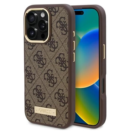 GUESS | GUHMP16LU4GPRW | Case | iPhone 16 Pro | Apple | Thermoplastic/Polyurethane | Brown