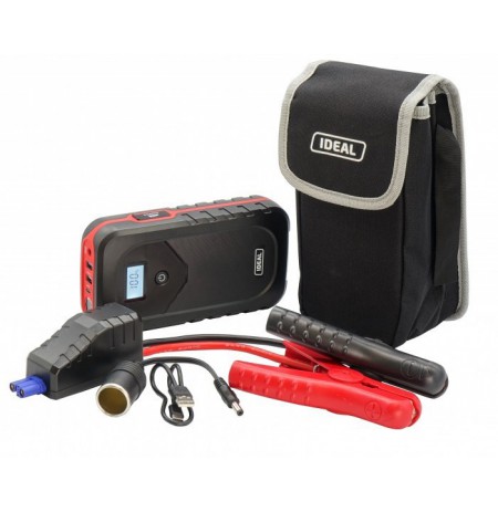 Jump start device model: X-STARTER 15 LiPo PRO, battery type: Li-Ion, voltage: 12V, start current: 600A, peak start current: