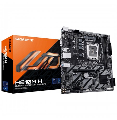 GIGABYTE H810M H Motherboard - Intel Core Ultra (Series 2) CPUs, 4+1+2 Phases VRM, up to 6400MHz DDR5, 1xPCIe 4.0 M.2, 1GbE