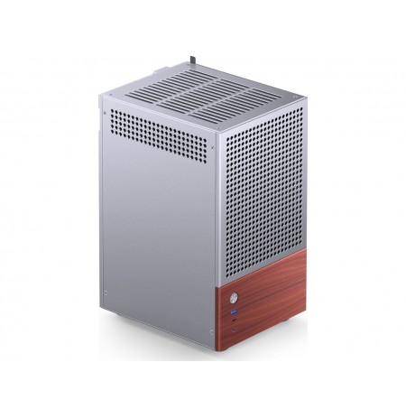Jonsbo T6 PC Case, Mini-Tower, Mini-ITX, Tempered Glass, Wood - Silver