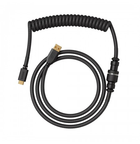 Glorious GMMK Coiled Cable Phantom Black,  USB-C/USB-A, black